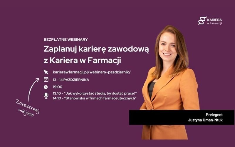 Bezpłatne webinary: Zaplanuj karierę zawodową z Kariera w Farmacji