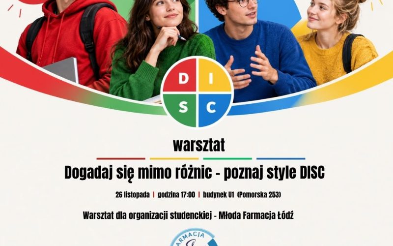 Dogadaj się mimo różnic – poznaj style DISC – Zamknięty warsztat dla organizacji Młoda Farmacja